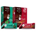 NuGo Variété foncée - Pretzel chocolat 12 barres et puce de chocolat à la menthe 12 barres, 12-13g de protéines, végétalien, sans gluten, non-OGM, pareve casher, 24 comte