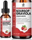 iMATCHME Soursop Graviola Liquid Drop, Soursop Bitters Liquid, Natural Soursop Leaves & Fruit Complex voor algemene wellness, suiker/caffeine/Gluten Free, aardbeien smaak, 2 Fl Oz