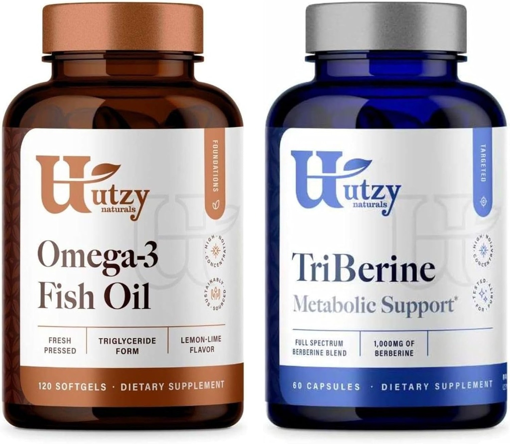Utzy Naturals Omega 3 Visolie 60 Softgels Lemon-Lime smaak en TriBerine