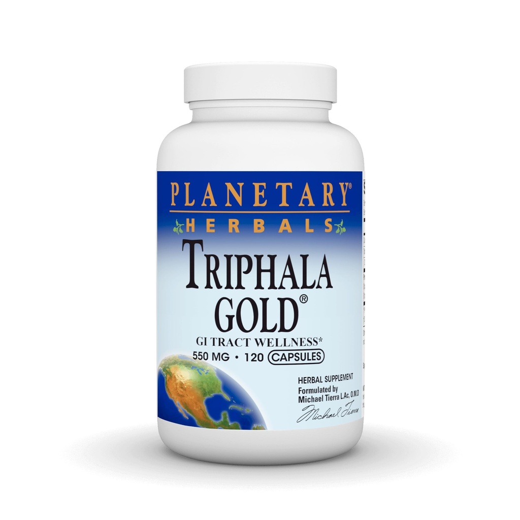 Herbes Planétaires Triphala Or 550mg Nettoyeur et Tonificateur Extra Force Ayurvédique - 120 Caps Veggi
