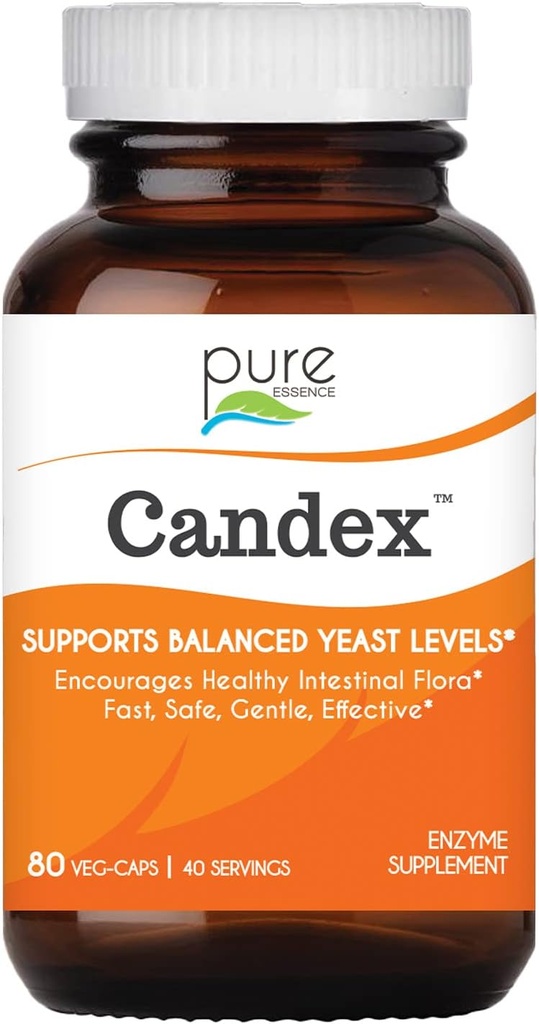 Pure Essence Candex Supplement - Gist Overgroei Supplement met spijsverteringsenzymen, Gistinfectie Probiotische behandeling voor mannen en vrouwen - 80 capsules