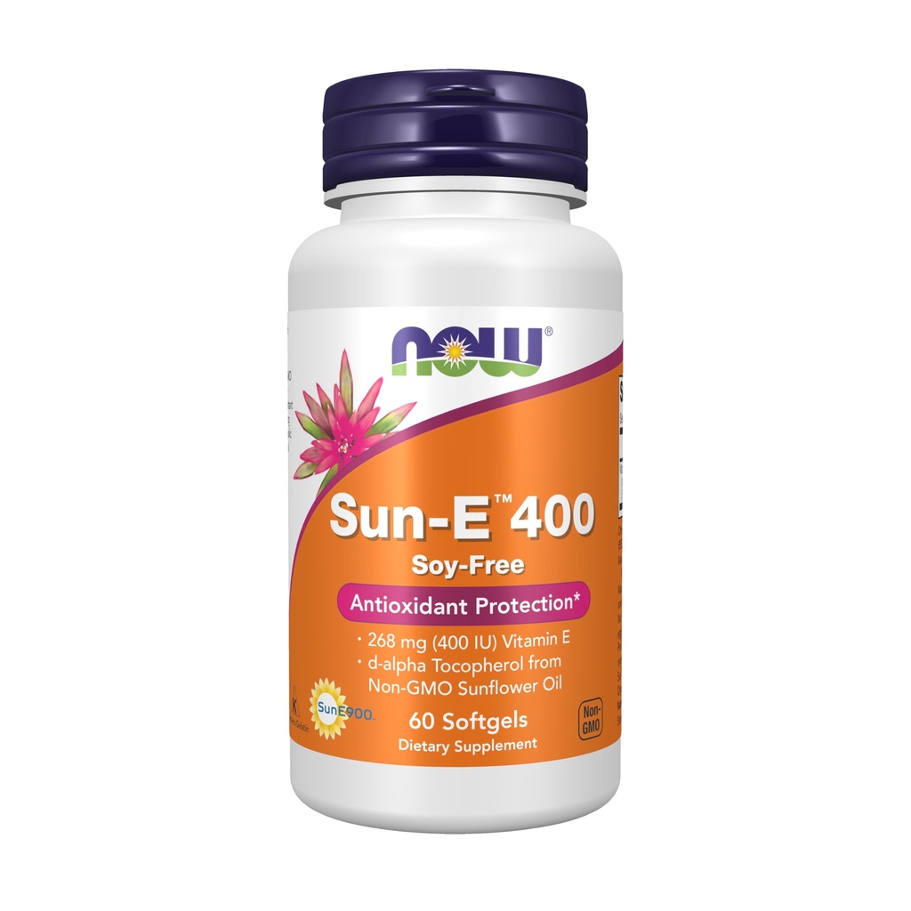 NOW Foods Supplements, Sun-ETM 400 IE met d-alfa Tocoferol van Non-GMO Zonnebloemolie, 60 Softgels