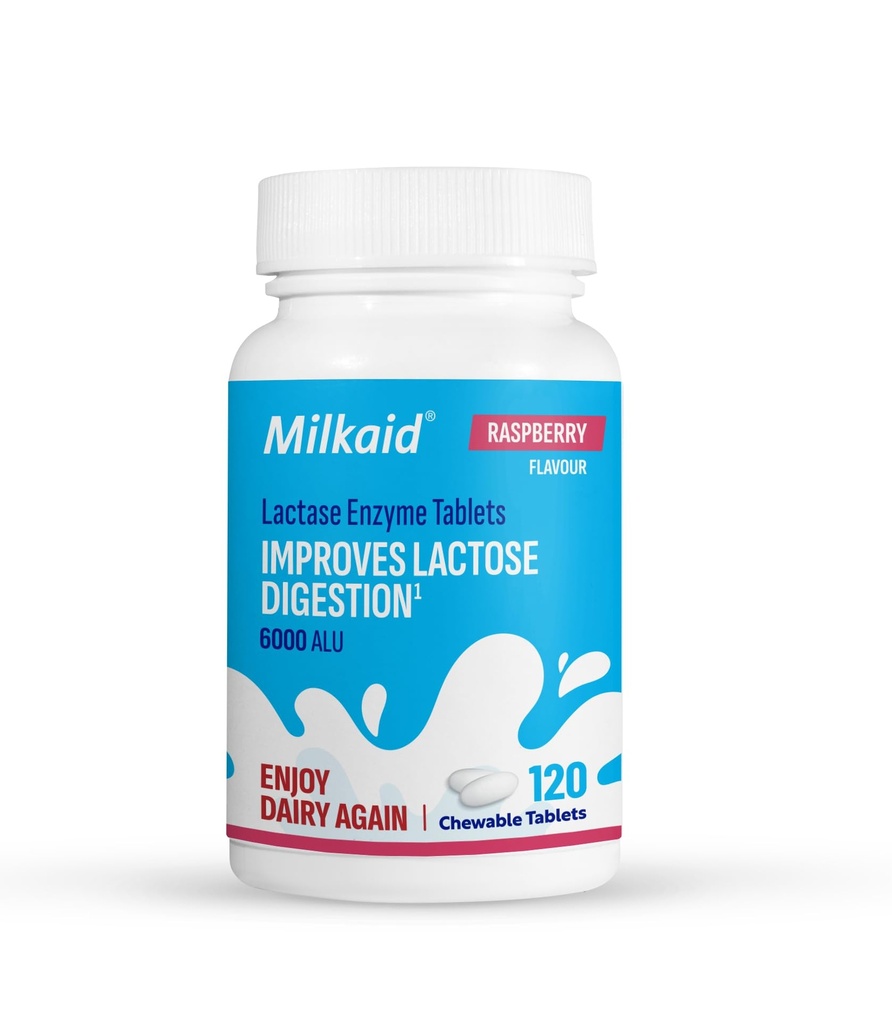 Melkaid Lactase Enzyme Kauwtabletten voor Lactose Intolerance Relief 