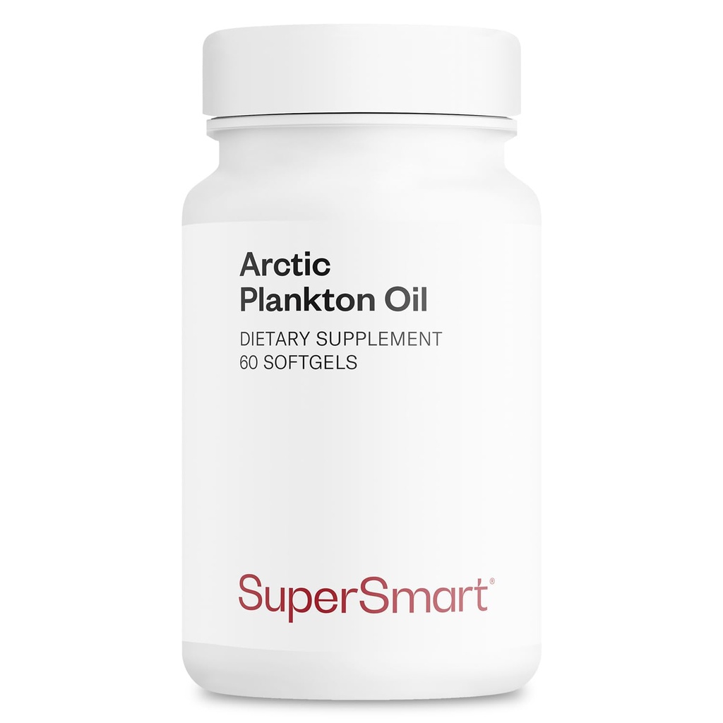 Supersmart - Huile de plancton de l'Arctique 1000mg par jour (breveté) - Plus de nutrition que le poisson et supplément d'huile de krill - avec acides gras oméga-3, EPA, DHA et SDA