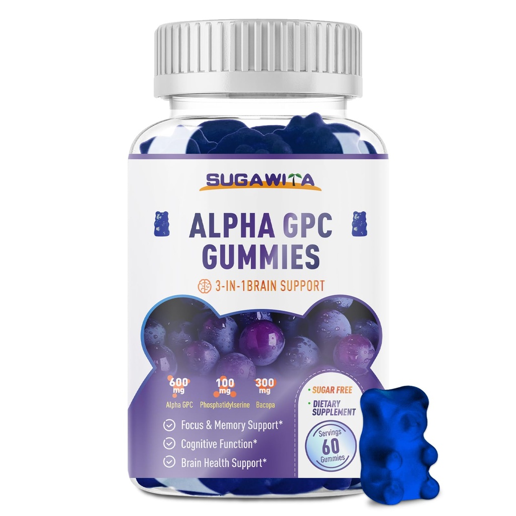 Alpha GPC Choline Gummies 600mg met Fosfatidylserine & Bacopa 
