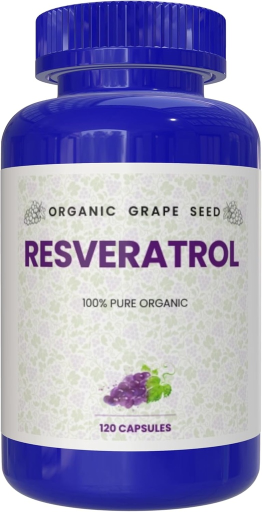 100% Pure Organic Beneficial Resveratrol, 120 Capsules, Antioxidants & Trans-Resveratrol, Promoot Anti-Aging, Cardiovasculaire Ondersteuning, Immuun Boost, Geestelijke Duidelijkheid