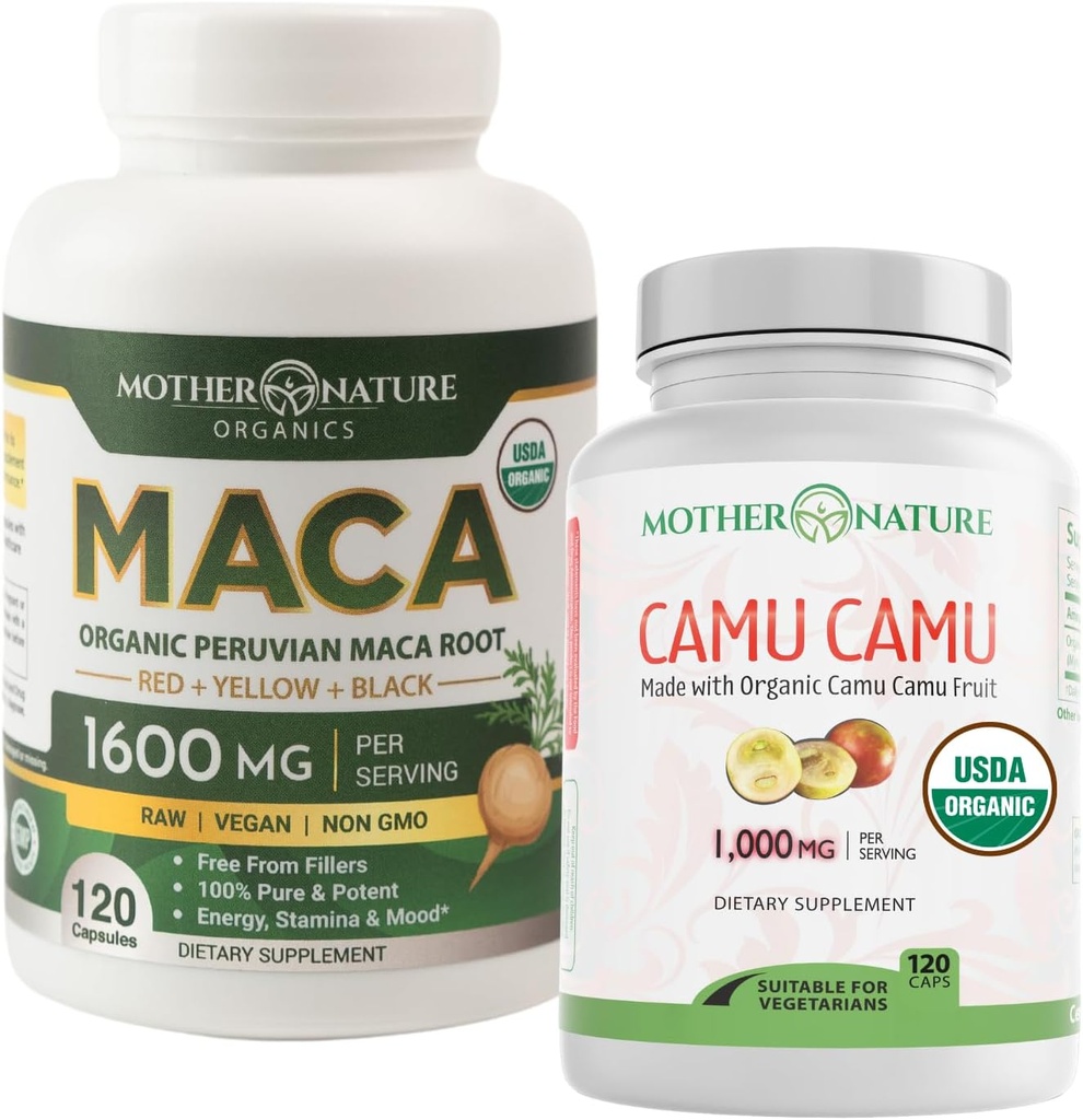 Biologische Vitamine C + Maca Root Capsules Natural Energy & Immune Support