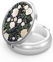 Pill Box 3 Compartiment kleine pil geval, Portable voor Pocket of Purse pil Organizer pil container houder om vitamines, medicijnen, visolie en supplementen(Elegante bloemen)