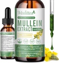 Mullein Drops for Lungs & Lymphatic Drainage - Lung Cleanse & Detox- Vegan Mullein Leaf Extract Support Immune,Respiratory Digestive -9 Potent Herbal Supplement to Renew -As Liquid
