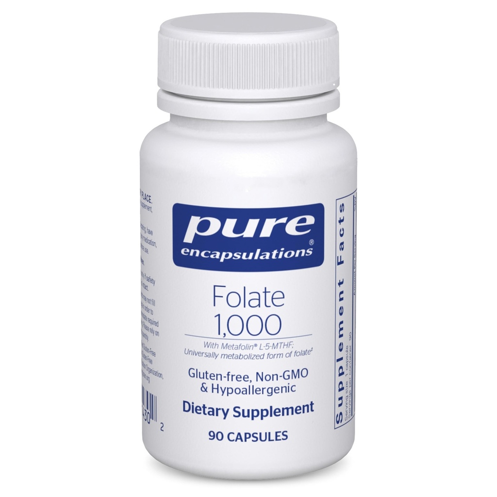 Pure Encapsulations Folate 1000 - Metafolin L-5-MTHF, 90 Capsules