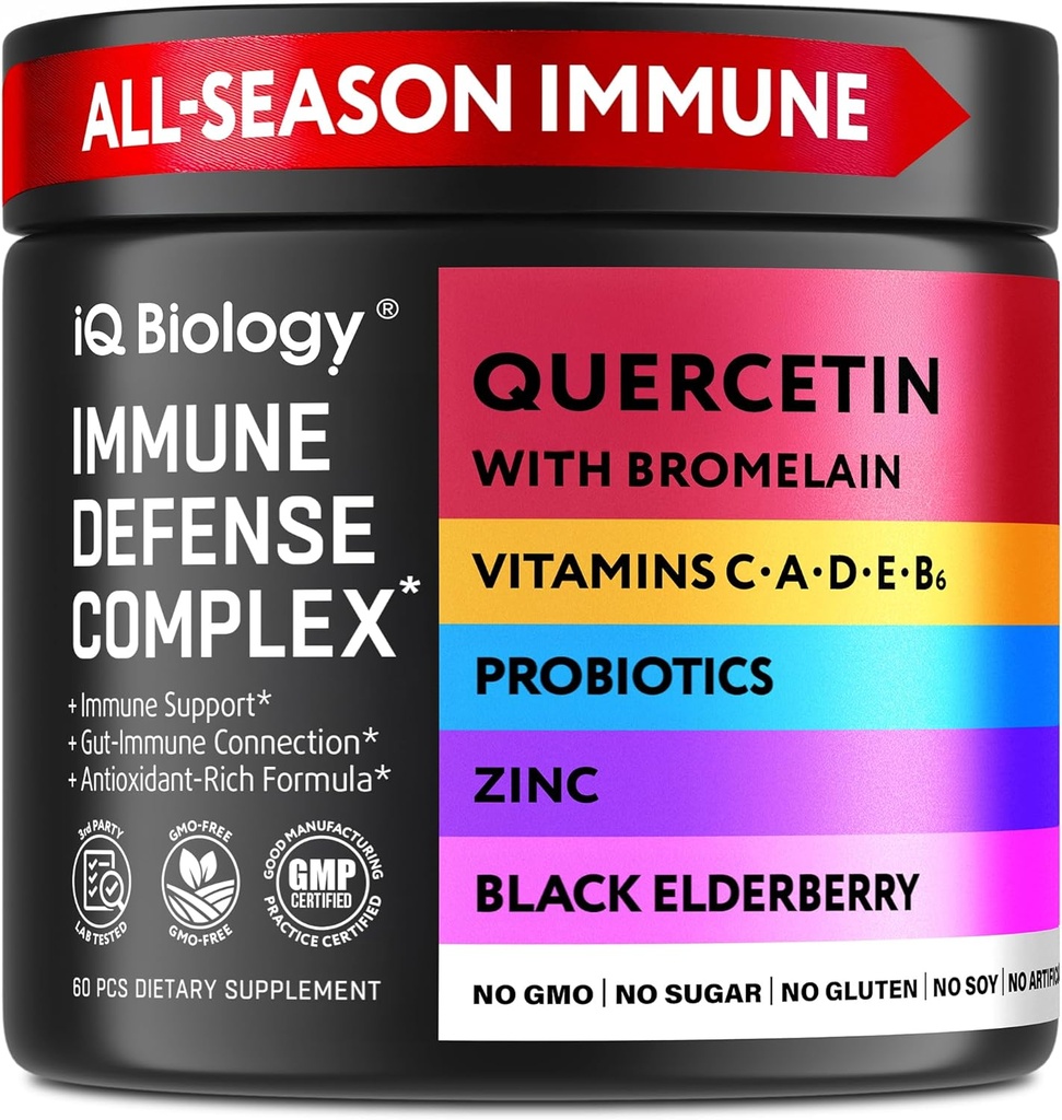 Quercetine met bromelaïne - Premium quercetine Capsules for Immune Support & Respiratory Care* - Green Tea Zink Magnesium Vitamine D Vitamine C Vitamine E Turmeric Gember Selenium Calcium - 60 Capsules