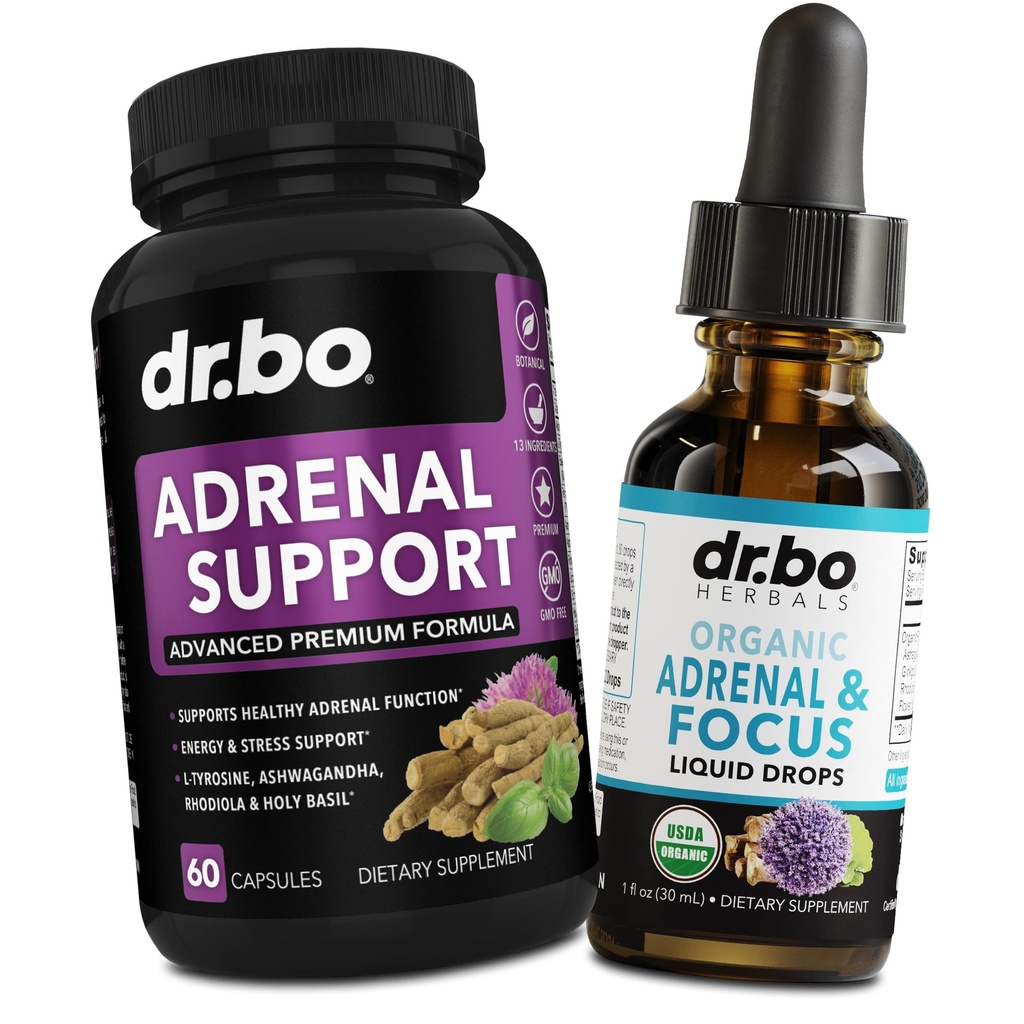 Adrenal Support Cortisol Manager Supplementen - Adrenal Fatigue Supplementen Capsules Biologische Liquid Drops Focus Vrouwen Mannen - Natural Adaptogen Ashwagandha Holy Basil L Tyrosine Complex Health