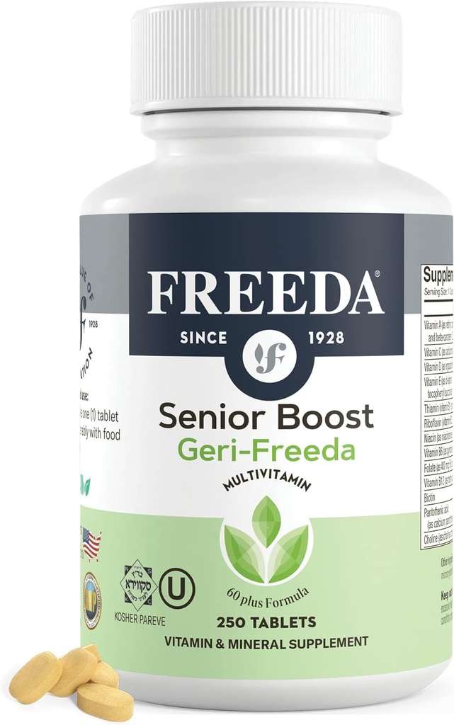 Freeda Senior Multivitamine - Kosher Vitaminen voor mannen & vrouwen 60 en ouder - Een Daily Coated Tablet - Vrouwen & mannen