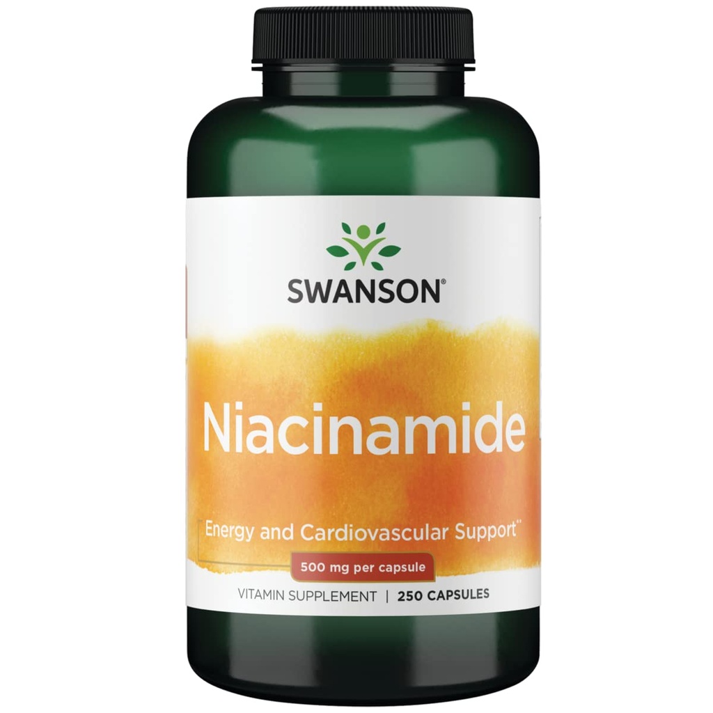 Swanson Niacinamide Koolhydraat Metabolisme Gezamenlijke Gezondheidsondersteuning 500 Milligrammen 250 Capsules