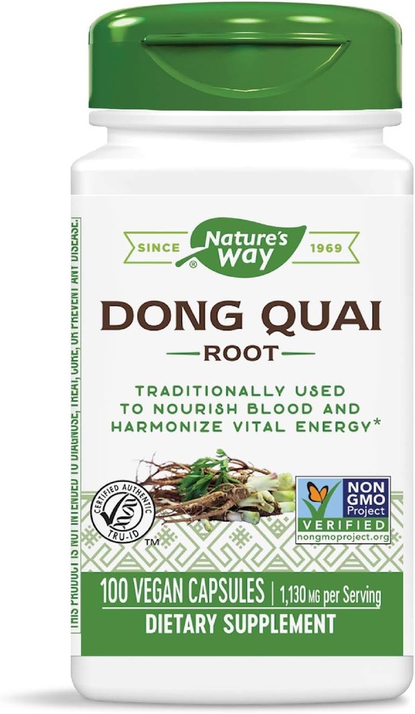Nature's Way Dong Quai Root, 565mg, 100 Capsules (verpakking van 2)