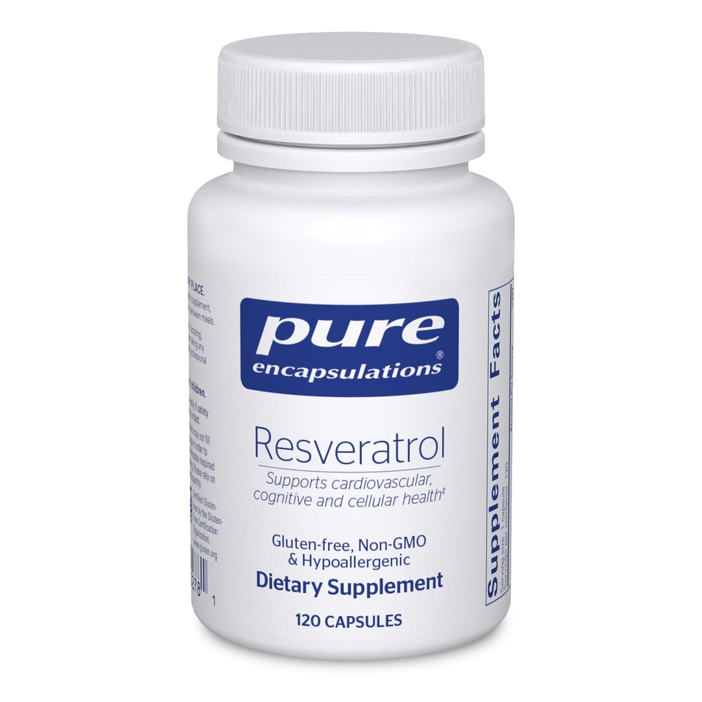 Pure Encapsulations Resveratrol - Cardiovasculair, Cellular Health & Memory Support* - 40 mg Trans-Resveratrol - Antioxidanten Supplement - Glutenvrij & niet-GMO - 120 capsules