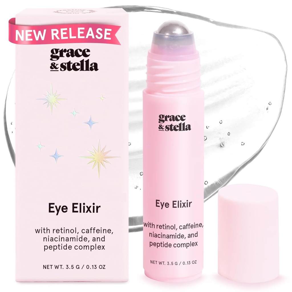 Grace & stella Under Eye Serum - Retinol & Caffeine Eye Serum for Puffiness, Dark Circles, Rimpels - Vegan Skincare