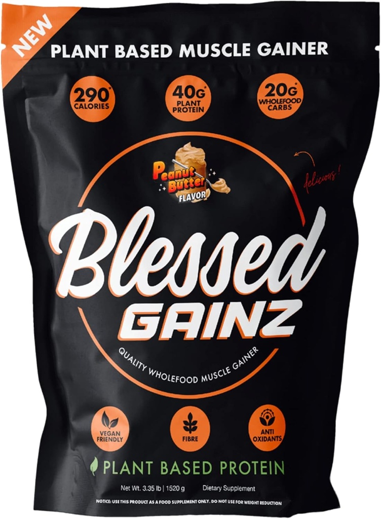 Gainz en poudre de protéines véganes - 40g Poudre de protéines à base de plantes - Remplacement des repas avec de la poudre de protéines de pois - Secouer de protéines véganes - 40 portions (Beurre de pois)