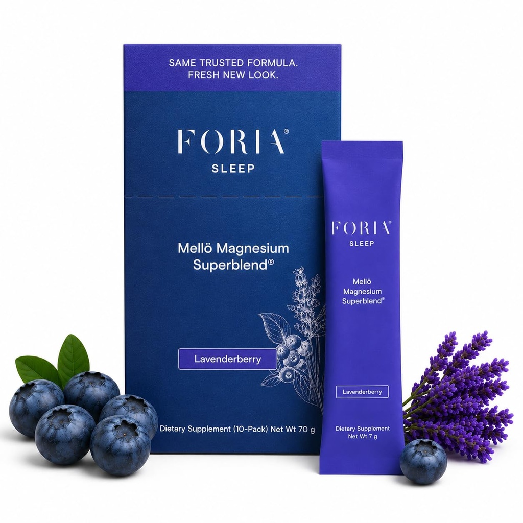 mellö Magnesium Supplement Superblend poeder - Magnesium Glycineer met L-Theanine, GABA, en Trace Minerals - Ondersteunt Slaap, Ontspanning en Balanced Energy - Lavenderberry Flavor, 10-Pack, Singles