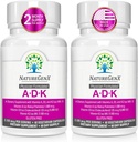 ADK vitaminesupplement - Verbeterde botgezondheid met hoge potentie Vitaminen A, D3, K2, Glutenvrij, 60 capsules (verpakking van 2)
