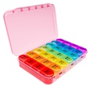 Daviky Weekly Pill Organizer, 7 Day Pill Organizer 4 Times a Day, Daily Pill Box 7 Day, Large Travel Pill Box with Removable Pill Case to Hold Vitamin, Supplement and Medication (Pink)