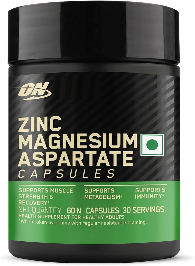 O.N Zink Magnesium aspartaat (ZMA) - 60 Capsules, Spiersterkte, Metabolisme, Immuniteit, Vegetarisch