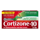Cortizone-10 Résistance maximale Crème de soulagement ultra apaisante pour les démangeaisons, 1% hydrocortisone, crème anti-démangeaison à action rapide pour les morses de bogues, Rash, Eczema, Psoriasis, Poison Ivy, Chêne, Sumac et plus, 2 oz