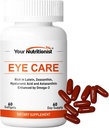 Oogzorg Softgels, Luteïne, Zeaxanthine, Ataxantine, Hyaluronzuur, Omega 3 (EPA, DHA), Zink, Koper, Vitamine C & E, 60 Counts - 60 Day Supply