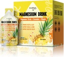 GROENPEOPLE 7-in-1 Magnesium Citroen Vloeistof, Magnesium Citroen Supplementen Drink met 280mg Magnesium, Zink, Bromelaine, Vitamine C D3 B6, Spier & Slaapondersteuning voor kinderen & volwassenen, 1 fl.Oz (10S)