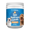 Pet Wellbeing Epic Mushroom Chewies for Dogs - Immune Support, Cognitive Health, Adaptogenic Stress Support met Reishi, Chaga, Lion's Mane Functionele Paddenstoelen - Veterinair-Geformuleerd 90 Zachte Kauwen
