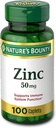 Nature's Bounty Zink (Zinc Gluconaat) 50 mg, 100 Capletten