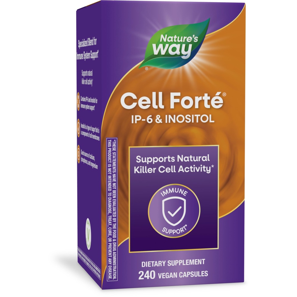 Nature's Way Cell Forté IP-6 & Inositol Immune Support Supplément avec Calcium, Phosphore et Magnésium*, Sans gluten, Vegan, 240 Capsules (Packaging May Vary)
