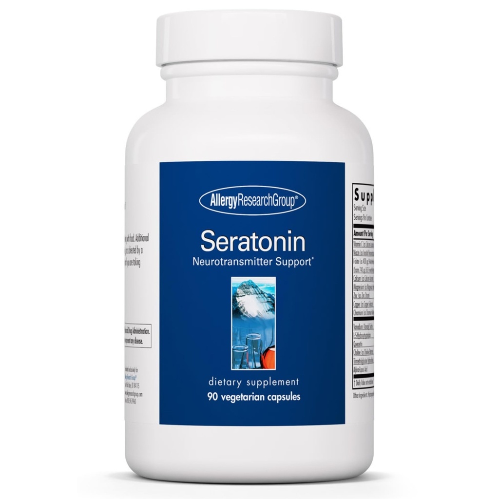Groupe de recherche sur l'allergie Supplément sératonine - Sérotonine Booster, Stress and Sleep Support, Supplément sérotonine pour hommes et femmes, Sérotonine Pills - 90 Capsules végétariennes