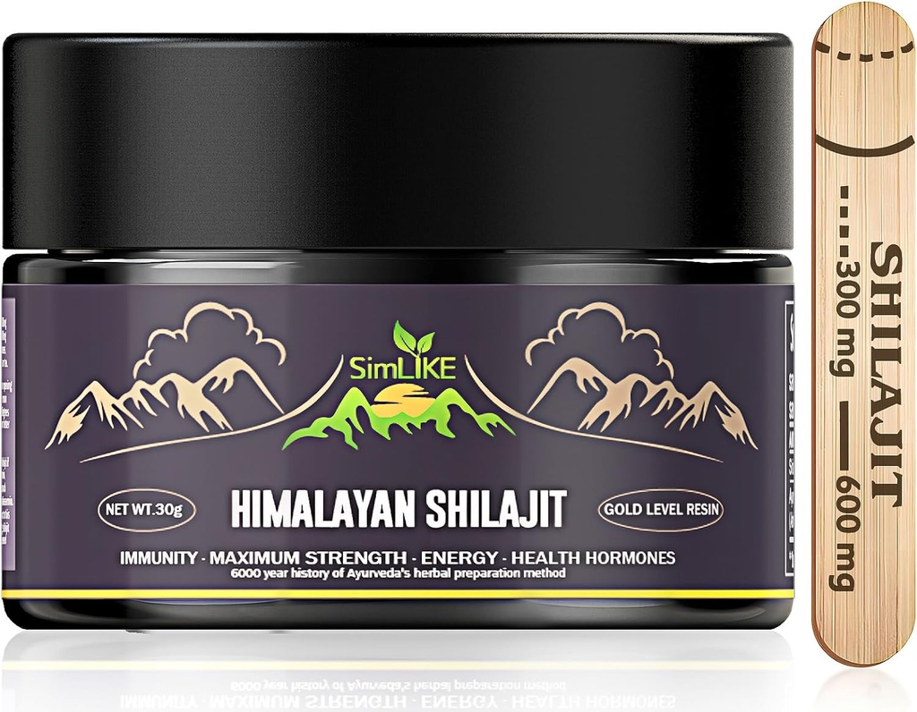 shilajit Pure Himalaya Organic - Gold Grade Shilajit Resin met Organische Ayurvedische Kruiden in hoge potentie voor energie, sterkte & immuniteit, 30 Gram