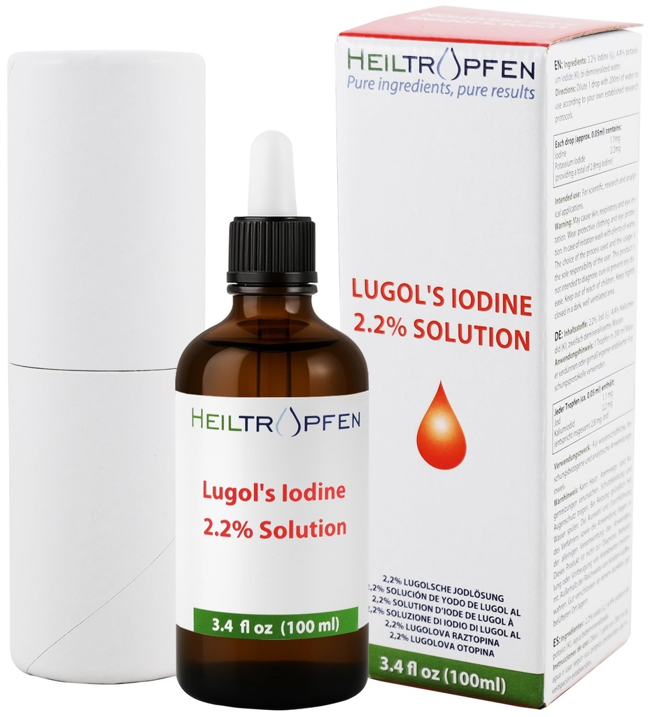 2,2% Lugol's Jodium Solution 3.4 Fl Oz  Heiltropfen®
