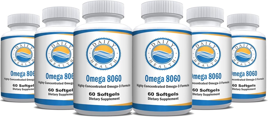Omega 8060 2400mg Omega 3 Fish Oil Joint Health Supplement 60 softgel - 6 maand Supply - 6pk