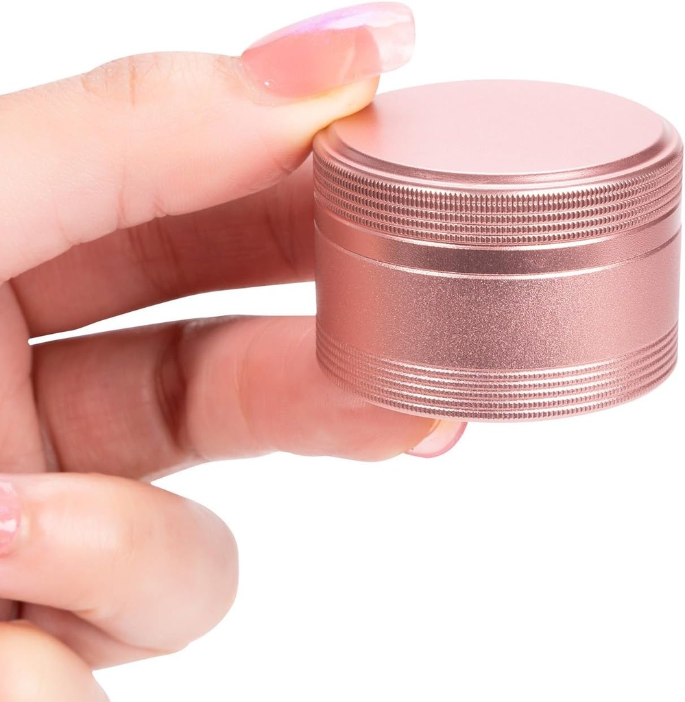 Petite boîte à pilules en métal Conteneur de pilules - Etanche Pill Case pour la poche de la purse, Portable simple ronde organisateur quotidien de pilules de vitamine rose