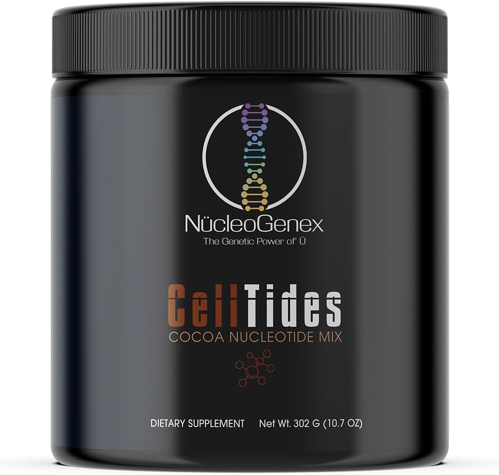 CellTides Cocoa Flavor - Nucleotide-gebaseerde voedingssupplement voor verbeterde Cellular Health - Ondersteunt Digestieve Gezondheid, Nutriënt Absorptie, en Microflora Groei - Net Wt. 302g