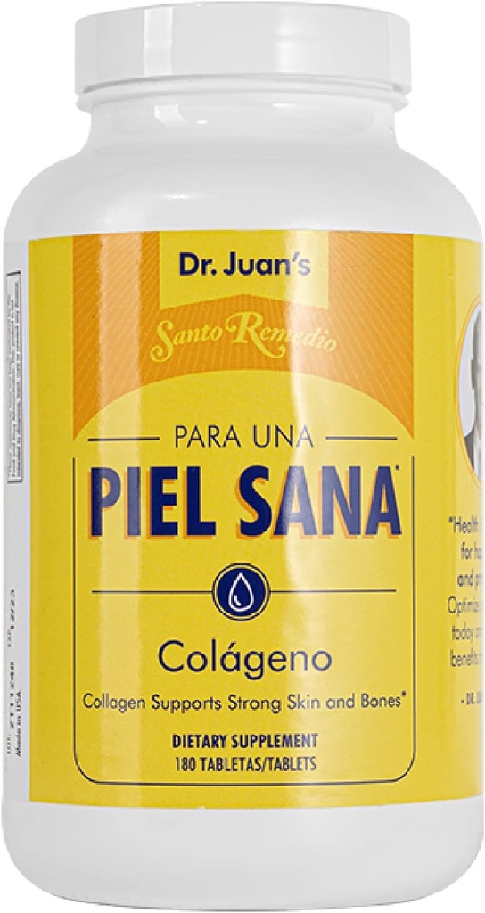 Santo Remido Collageen, Dieetsupplement, Ondersteunt sterke huid en botten, Bevat vitamine C en collageen Peptiden, Non-GMO, Glutenvrij, Geen kunstmatige smaken, 120 tabletten, 90 porties