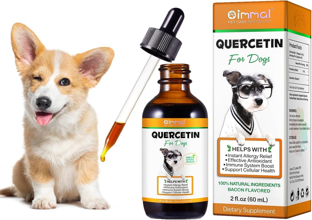 Quercetine voor honden, Honden Quercetine Supplement, Quercetine met vitamine C voor honden, Quercetine voor honden Allergieën, Ondersteuning Balanced Immune System Anti Itch Ondersteuning