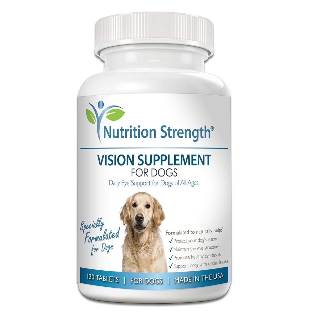 Eye Care for Dogs Daily Vision Supplement with Lutein, Zeaxanthine, Astaxanthine, CoQ10, Bilberry Antioxidanten, Vitamine C, Vitamine E Ondersteuning voor Hondenoogproblemen, 120 Kauwtabletten