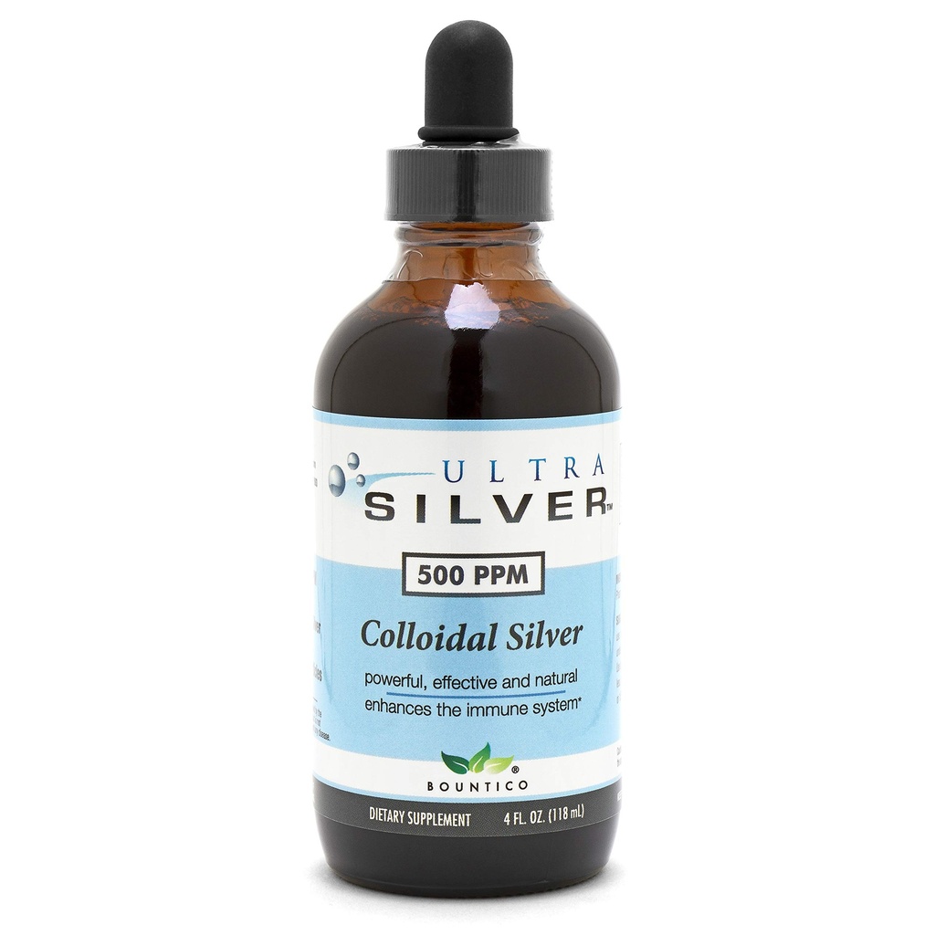 Ultra Silver® Cplus Silver 500 PPM, 4 Oz (118ml) Mineral Liquid Supplement met Dropper