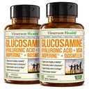 Glucosaminesulfaat met Hyaluronzuur, Boswellia, Black Pepper & MSM-supplement, 5-in-1 Joint Supplements for Men and Women 