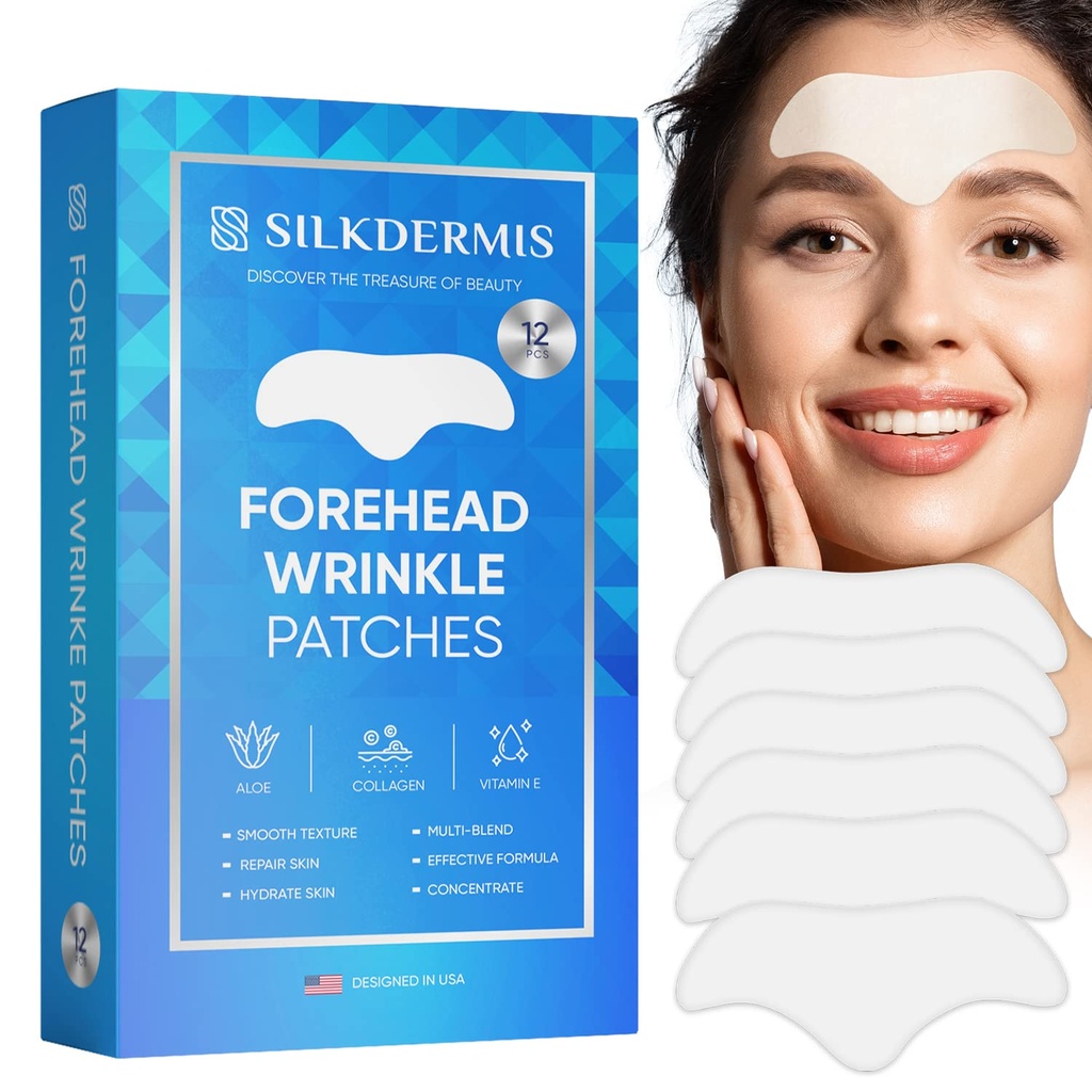 Voorhoofd rimpel Patches 12PCs met Aloë, Collageen, Vitamine E, Anti rimpel Patches, Voorhoofd rimpels behandeling