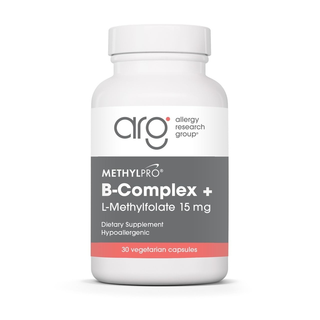 MethylPro B-Complex + L-Methylfolate 15 mg - Methylated Vitamin B Complex for Women and Men, Cellular Energy Support with Folate, Niacin and Biotin, VIT B Supplement - 30 Vegan Capsules (Pack of 1)