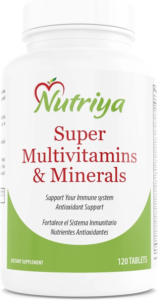 Nutriya Super Multivitaminen en Mineralen -voor Vrouwen en Mannen - Meer dan 70 Vitaminen, Mineralen, antioxidanten, Aminozuur -Ondersteunt Cellulaire Energie Productie en Immuun Systeem Gezondheid