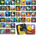 Hebayy 36 Pair Animal Matching Memory Game Flash Cards voor peuters, kleuters, kleuters en thuis. Erastable, Fun & Fast, Travel Friendly, Skill Building. Grootte 2
