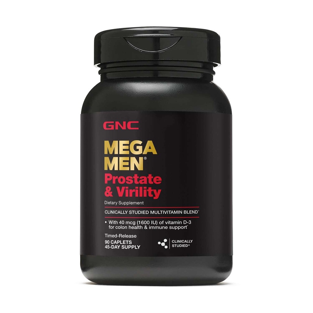 GNC Mega Men Prostaat en Virility Multivitamine, Ondersteunt Optimale Seksuele Gezondheid en Prostaat Gezondheid, 90 Tellen