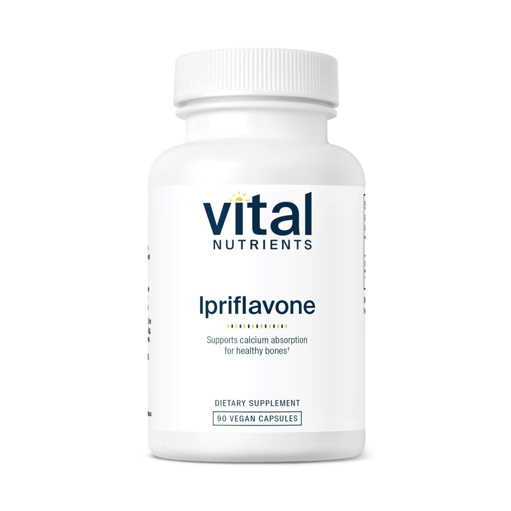 Vital Nutrients Ipriflavone 600mg - Isoflavone Support for Healthy Bones and Calcium Absorption - Gluten, Dairy, Soy Free - Non-GMO - 90 Capsules