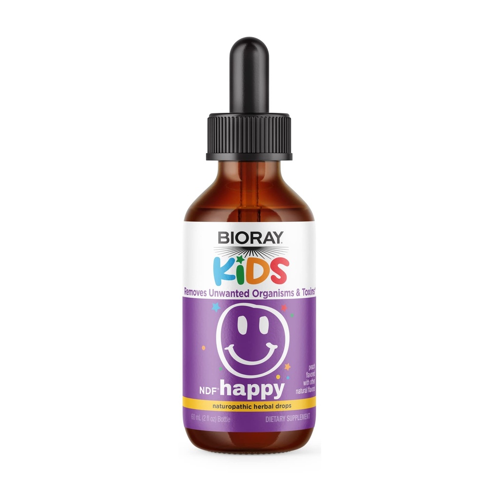 BIORAY Kids NDF Happy, Peach - 2 fl oz - Verwijdert ongewenste organisaties die Irrritability kan triggeren - 1-2 maand levering